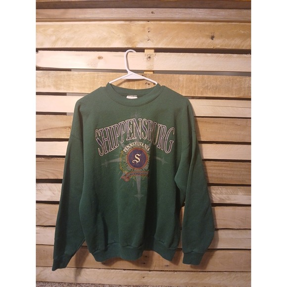 Hanes Other - VTG Shippendsburg University Sweatshirt CrewNeck Green‎ Size L  Hanes Tag 90s!!